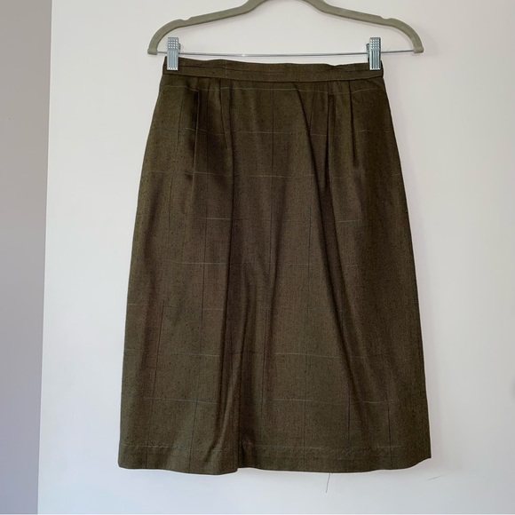 Vintage Kasper for A.S.L. Brown Suit Set Blazer Jacket and Matching Skirt - Picture 5 of 13